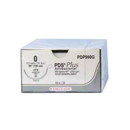 Ethicon PDP990G 12 Pcs 0 Violet PDS Plus Antibacterial Polydioxanone Suture Box, Size: 48 mm-picture-19