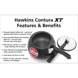 Hawkins Contura 2L Black Induction Bottom Pressure Cooker, CXT20 (Pack of 5) image 3