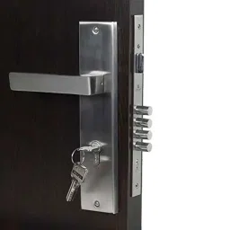 Homexpert LB10003 10 inch 60mm Stainless Steel Silver Cylindrical Plate Both Side Key Mortise Door Lock Set-picture-14