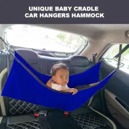 AllExtreme EX-CHC05 Blue Portable Car Cradle Hammock Travel Cloth Jhulan with Adjustable Belt Hangers &a; Carry Bag for 0-3 Years Baby image 4