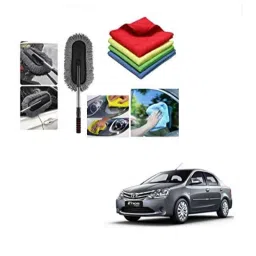 Kozdiko 4 Pcs 40x40cm Microfiber Car Cleaning Cloth Set &a; Cleaning Duster Combo for Toyota Etios-picture-17