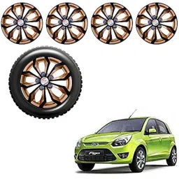 Auto Pearl 4 Pcs 14 inch ABS Golden &a; Black Car Wheel Cover Set for Ford Figo2015-picture-44