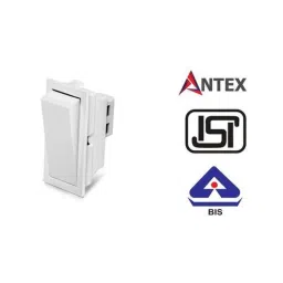 Antex 6A 250V Polycarbonate White 1 Way Electrical Switch Modular (Pack of 20) image 2