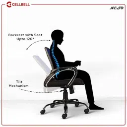 CELLBELL Neso C106 Mesh Medium Back Blue Ergonomic Chair, CBHKFOC1250 image 4