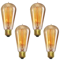 Gigawatts 4W Yellow E27 Base Tungsten &a; Glass Filament Bulb for Home, Living Room &a; Restaurant Decoration (Pack of 4)-picture-11