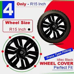 Auto Pearl 4 Pcs 15 inch ABS Black Car Wheel Cover Set for Ford Fusion image 2