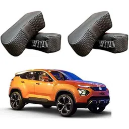 Kozdiko 4 Pcs CV Designer Grey Leatherite Neck Rest Car Cushion Pillow Set for Tata H5X-picture-10