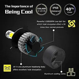 Trigcars 2 Pcs 75W High Power Water Proof Car LED Headlight Bulb Set for Datsun Go, TRIG72WATTS0011 image 3