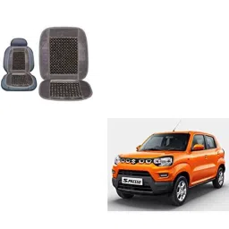 Kozdiko Wooden Bead Seat with Grey Velvet Border for Maruti Suzuki S-Presso-picture-11