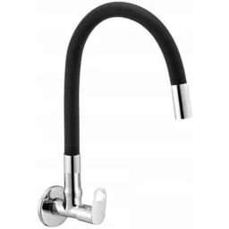Zesta Brass Chrome Finish Sink Cock with Silicon Black Flexible Spout (Pack of 2) image 2