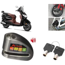 Auto Pearl Steel Black Anti-Theft Alarm Disc Brake Lock for Pleasure+ 110, Lock_276-picture-35