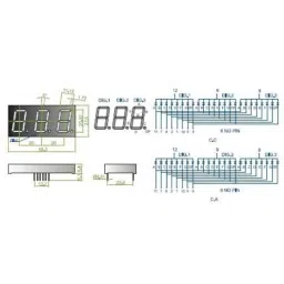 Oasistek 100 Pcs 0.80 inch Ultra Red Triple Digit Display Module Set, TOT-8302 image 2