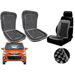 Auto Pearl PU, Velvet &a; Wooden Beads Grey Rectangular Seat Cushion for Maruti Suzuki Alto K10 (Pack of 2 )-picture-22