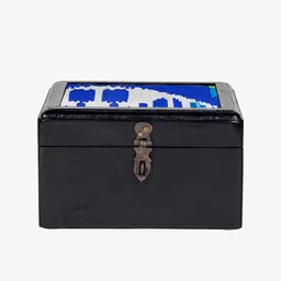 Contrast Living Black Printed Wooden Jewellery Organizer-picture-32