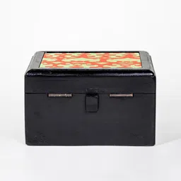 Contrast Living Orange Painted Wooden Decorative Jewellery Box-image-14