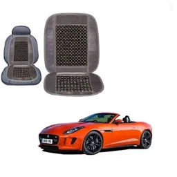 Kozdiko Wooden Bead Seat with Grey Velvet Border for Jaguar F-Type-picture-19