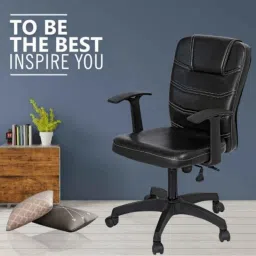 Heikin Zebra Kelly Black Low Back Leatherette DIY Ergonomic Office Chair for Work from Home, HE-00065 image 3