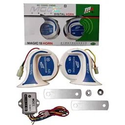 Kozdiko 2 Pcs 18-in-1 Mocc Bike Digital Tone Magic Horn Set for Bajaj Pulsar As 220 image 2