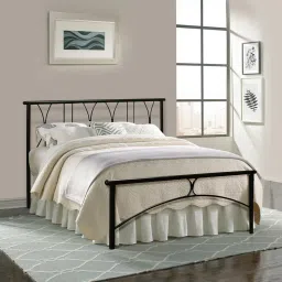 furniturekraft Metallika Washington Queen Size Bed in Black Finish image 2