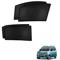 Kozdiko 4 Pcs Custom Fit Non Magnetic Curtains Mesh Car Sun Shade Set for Maruti Suzuki Wagonr Old-picture-19