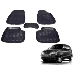Kozdiko 5 Pcs 3D Black Car Foot Mat Set for Hyundai Santro Xing, kozd_6401-picture-44