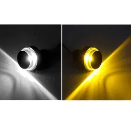 Riderscart 2 Pcs White &a; Yellow Motorcycle Turn Signal LED Handle Bar Light Set image 2