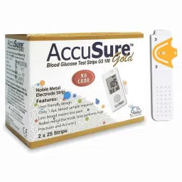 Accusure GS 100 Gold Blood Glucose Monitor with 50 Test Strips-picture-22