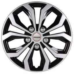 Prigan 4 Pcs 16 inch Polypropylene Black &a; Silver Universal Wheel Cover Set, Vision DC 16 image 2