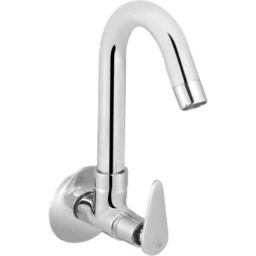 IRIS Slim Brass Chrome Finish Silver Sink Cock-picture-0