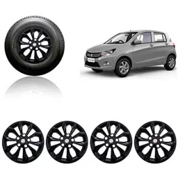 Auto Pearl 4 Pcs 13 inch ABS Black Press Fitting Wheel Cover Set Caps for Maruti Suzuki Celerio LXI-picture-47