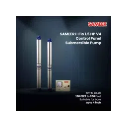 Sameer I-Flo 1.5HP Oil Filled Submersible Pump with Control Panel, 30m Safety Wire &a; 30m Submersible Cable Set image 3