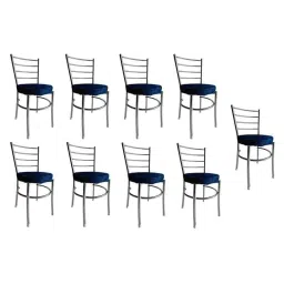 P P Chair Stainless Steel Chrome Finish Blue Multipurpose Dining Chair (Pack of 9)-picture-22