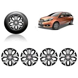 Auto Pearl 4 Pcs 15 inch ABS Silver &a; Black Car Wheel Cover Set for Honda Mobilio-picture-34