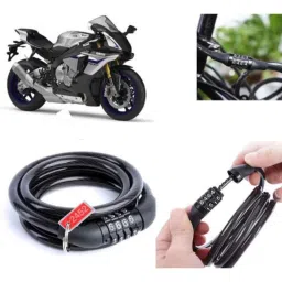 Auto Pearl PVC &a; Plastic Black Combination Cable Lock for YZF R1 M BS6-picture-38