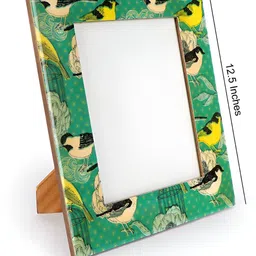 THE HOME CO. Green & Yellow Printed Wooden Table Photo Frame image 2