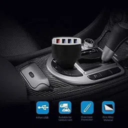 Kozdiko 4 Port USB Car Charger with 3 in 1 Cable for Hyundai Old i20 (2008-2014) image 2