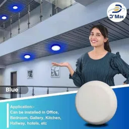 D&s;Mak 24W Polycarbonate Cool White &a; Blue Round Twins Conceal Panel Light (Pack of 10) image 3