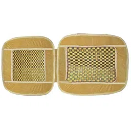 Kozdiko Wooden Bead Seat with Beige Velvet Border for Ford Figo image 2