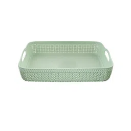 Kuber Industries Green & Yellow 3 Pieces Textured Unbreakable Storage Baskets image 4