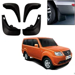 Auto Pearl 4 Pcs ABS Black Front &a; Rear Cup Type Mud Flaps Car Splash Guard Set for Tata Safari Dicor-picture-37