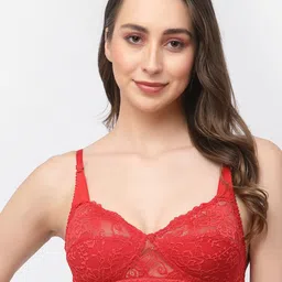 Docare Pack Of 2 Non-Padded Non Wired Lace Half Coverage Cotton Bralette Bra image 4