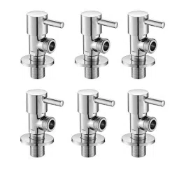 ZAP Terrim Brass Chrome Finish Angle Cock Valve with Wall Flange (Pack of 6)-picture-27