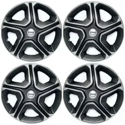 Prigan 4 Pcs 13 inch Polypropylene Grey &a; Silver Press Fitting Car Wheel Cover Set for Fiat Uno, PRIGAN-NEXON-GREY/SILVER-13-UNO image 2
