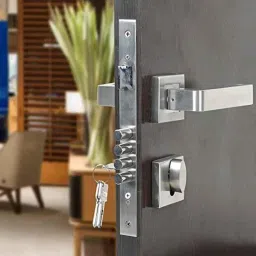 Voltizi Rose Stainless Steel Matt Finish Both Side Key Mortise Door Lock Handle Set with 3 Computer Keys, Lobos-OSK-R image 2