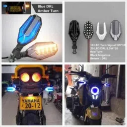 JBRIDERZ 4 Pcs U Type Style White Blue LED Indicator Set for Bajaj Discover image 4
