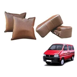 Kozdiko Faux Leather Cola One Pair Cushion Pillow &a; One Pair Neck Rest Combo for Maruti Suzuki Eeco-picture-30