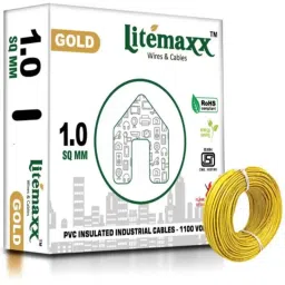 Litemaxx Gold 1 Sqmm PVC Yellow Housing Wire, Length: 90m-picture-12