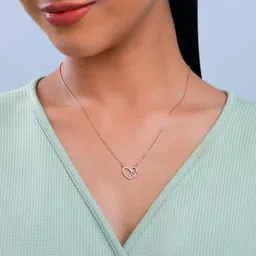 giva 925 Silver Rose Gold Double the Love Necklace Zircon Rhodium Plated Sterling Silver Necklace image 2