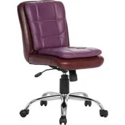 Chair Garage PU Leatherette Brown Adjustable Height Office Chair with Back Support, CG164 image 2