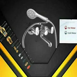 Gold Bell Rio BRY2IN1-IN Brass Chrome 2 in 1 Telephonic Wall Mixer Set image 3